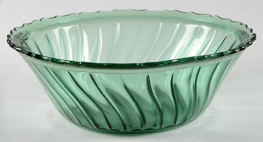 Swirl Ultramarine (Green) 9" Rimmed Salad Bowl by Jeannette-1