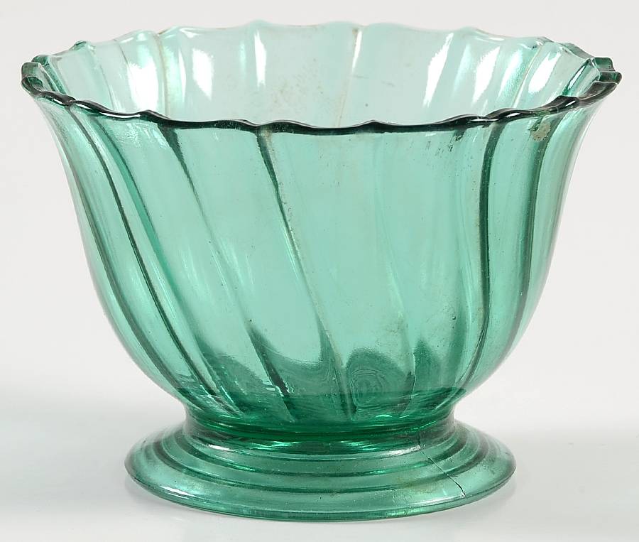 Swirl Ultramarine (Green) Champagne/Tall Sherbet by Jeannette-1