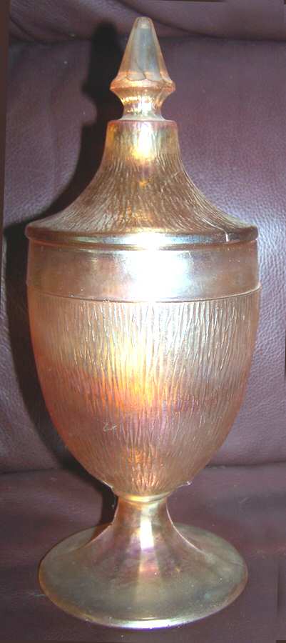 Tree Bark Marigold Candy Jar & Lid by Jeannette-1