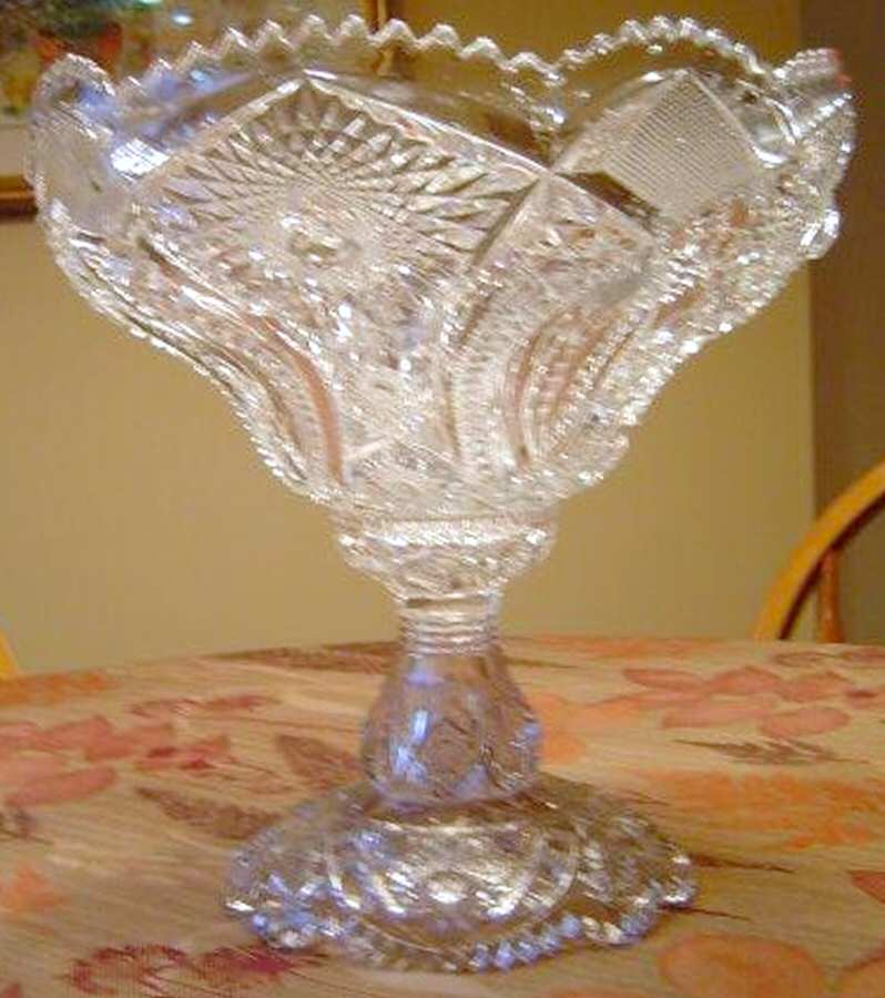 Kenneth Punch Bowl with Stand by Jefferson Glass-1