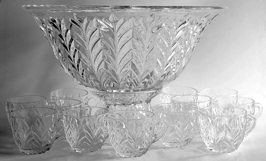 Feather (14 Piece) Punch Set (Bowl ,Stand &12 Cups) by Jeannette-1