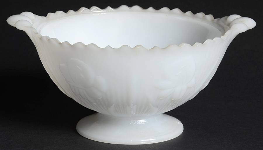 Iris Milk Glass Open Candy Dish by Jeannette-1