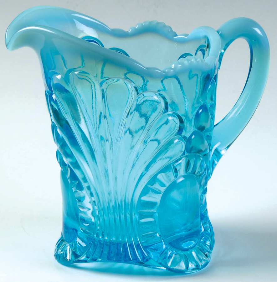 Tokyo Blue Opalescent Creamer by Jefferson Glass-1