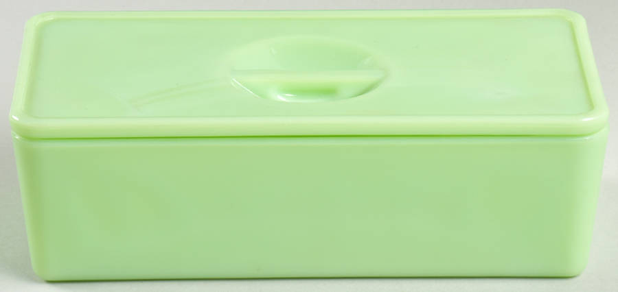 Jadite Large Leftover Dish & Lid by Jeannette-1
