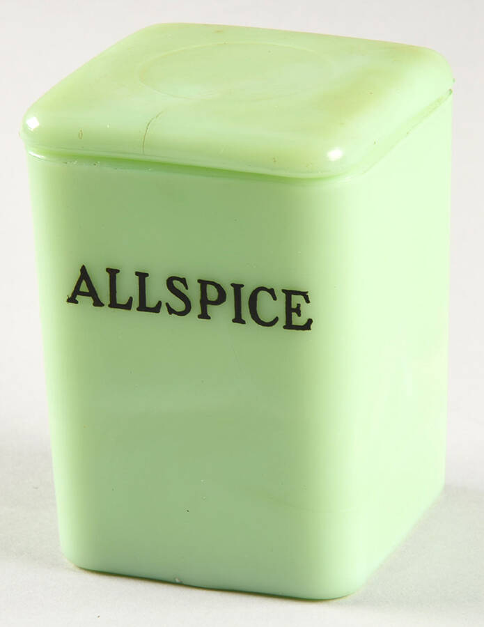 Jadite Allspice Spice Jar & Lid by Jeannette-1
