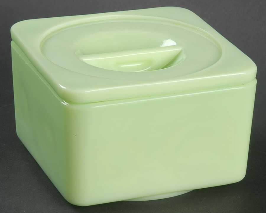 Jadite Small Leftover Dish & Lid by Jeannette-1