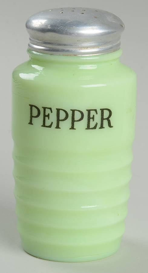 Jadite Pepper Shaker & Lid by Jeannette-1