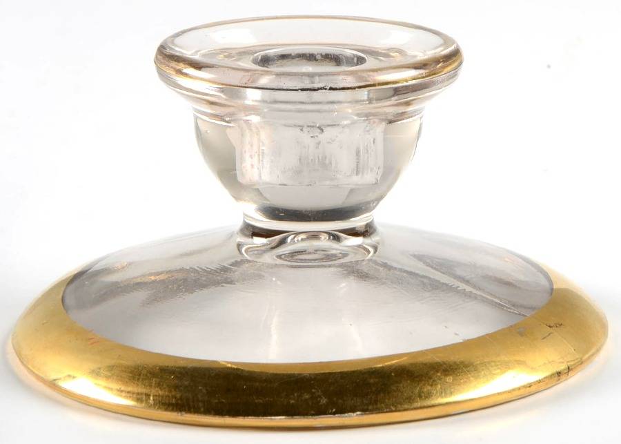Camellia (Gold Trim) Single Light Candlestick by Jeannette-1
