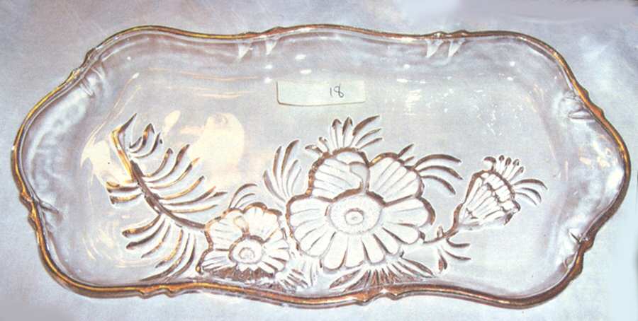 Camellia (Gold Trim) 11" Oblong Relish by Jeannette-1
