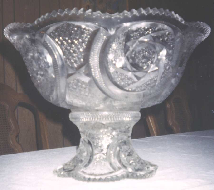 Azmoor Punch Bowl with Stand by Jefferson Glass-1