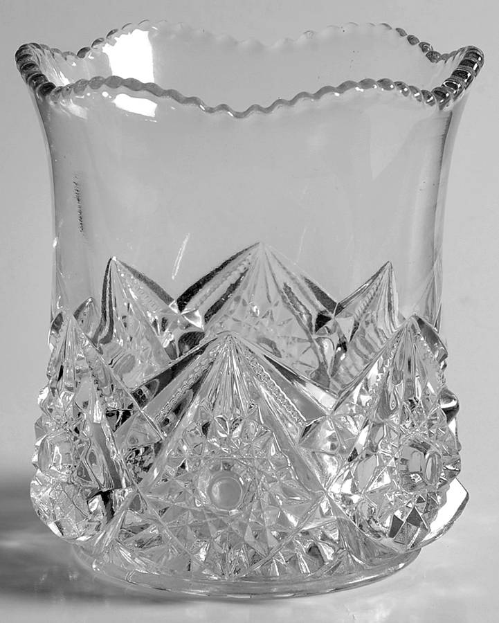 Diamond with Peg Clear Open Spooner by Jefferson Glass-1