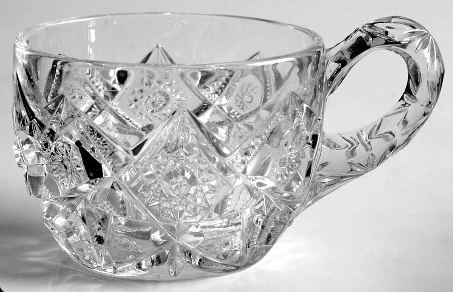 Diamond with Peg Clear Punch Cup by Jefferson Glass-1