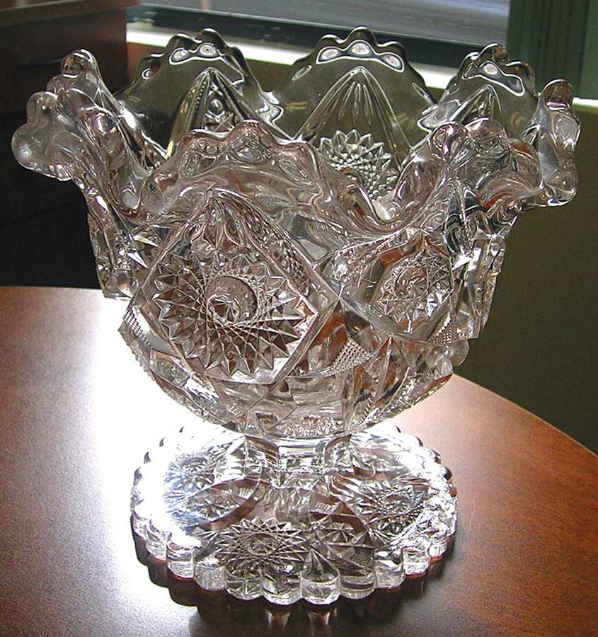 Diamond with Peg Clear 8" Flower Vase by Jefferson Glass-1