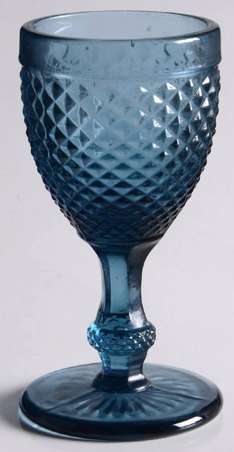Diamond Point Teal Cordial Glass by Ivima-1