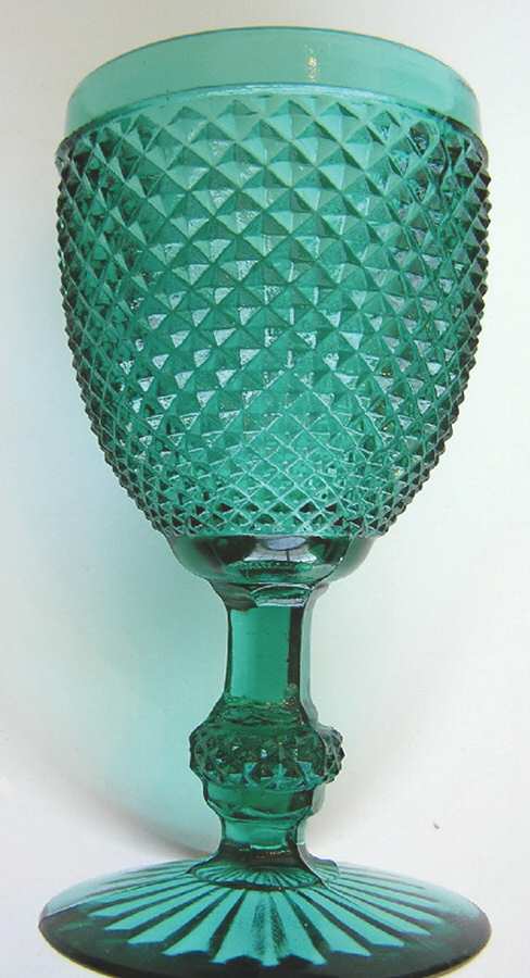 Diamond Point Teal Water Goblet by Ivima-1