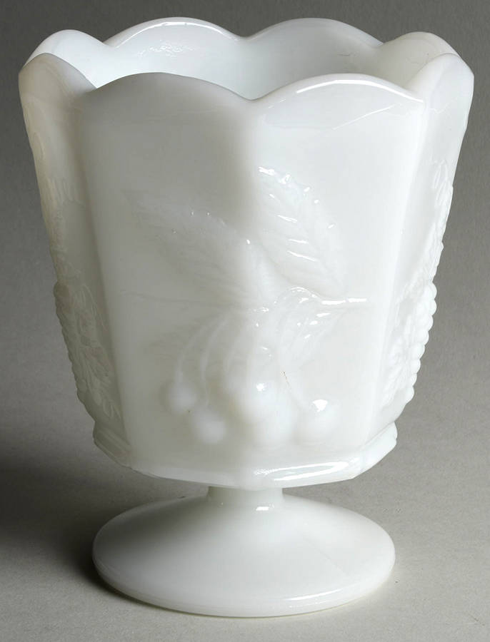 Fruit Milkglass 5" Footed Bowl by Jeannette-1