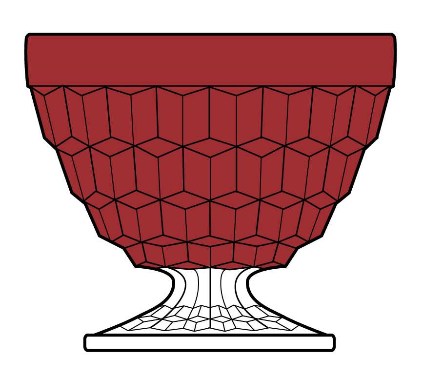 Cube Ruby Flash Champagne/Tall Sherbet by Jeannette-1