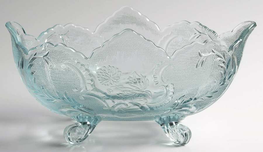 Lombardi Blue 10" 4-Toed Footed Bowl by Jeannette-1