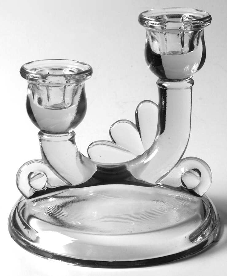 3375-1 Clear Double Light Candlestick by Jeannette-1