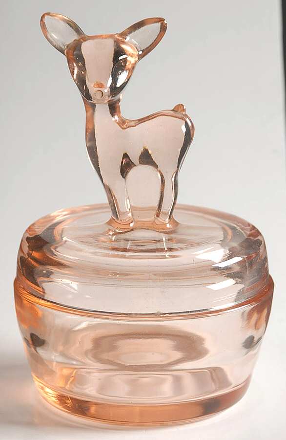Jeannette Animals & Figurines Fawn Powder Jar & Lid by Jeannette-1