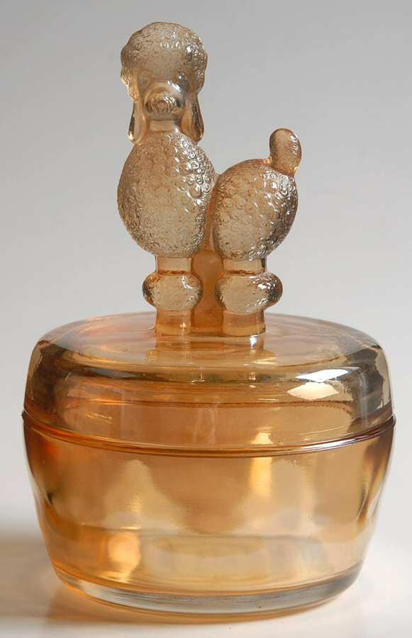 Jeannette Animals & Figurines Marigold Poodle Powder Jar & Lid by Jeannette-1
