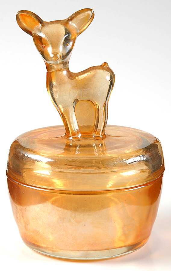 Jeannette Animals & Figurines Marigold Fawn Powder Jar & Lid by Jeannette-1