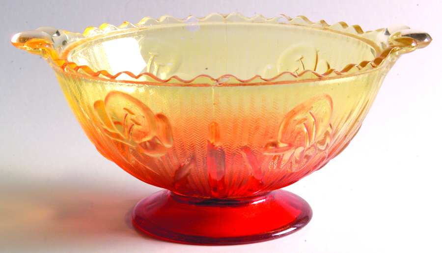 Iris Red Yellow (Non Frosted) Candy Dish No Lid by Jeannette-1