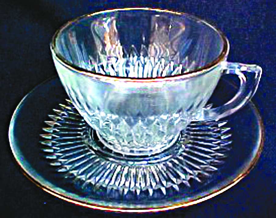 Anniversary Gold Cup & Saucer Set by Jeannette-1