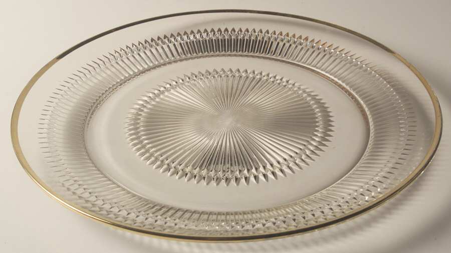 Anniversary Gold 12" Sandwich Plate by Jeannette-1