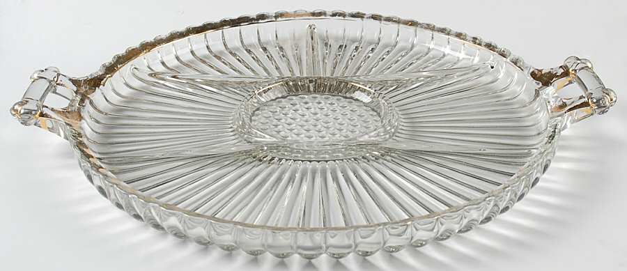 National (Gold Accents) 15" Round 6 Part Relish by Jeannette-1
