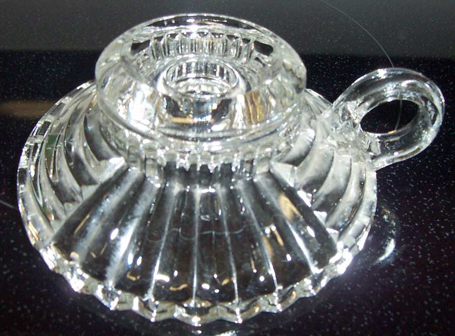 464 Clear Single Light Candlestick by Jeannette-1
