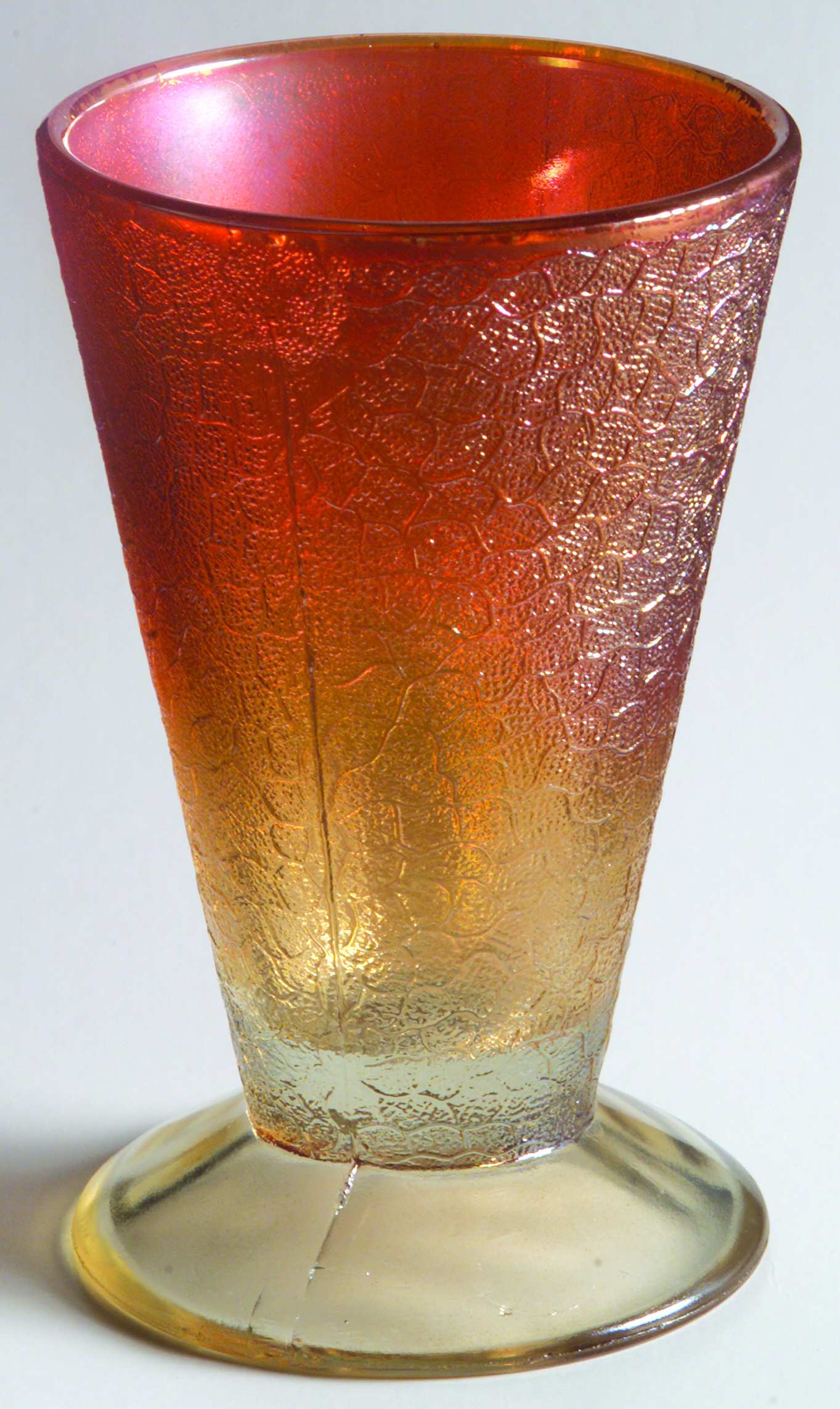 Crackle Marigold 6 Oz Footed Tumbler by Jeannette-1
