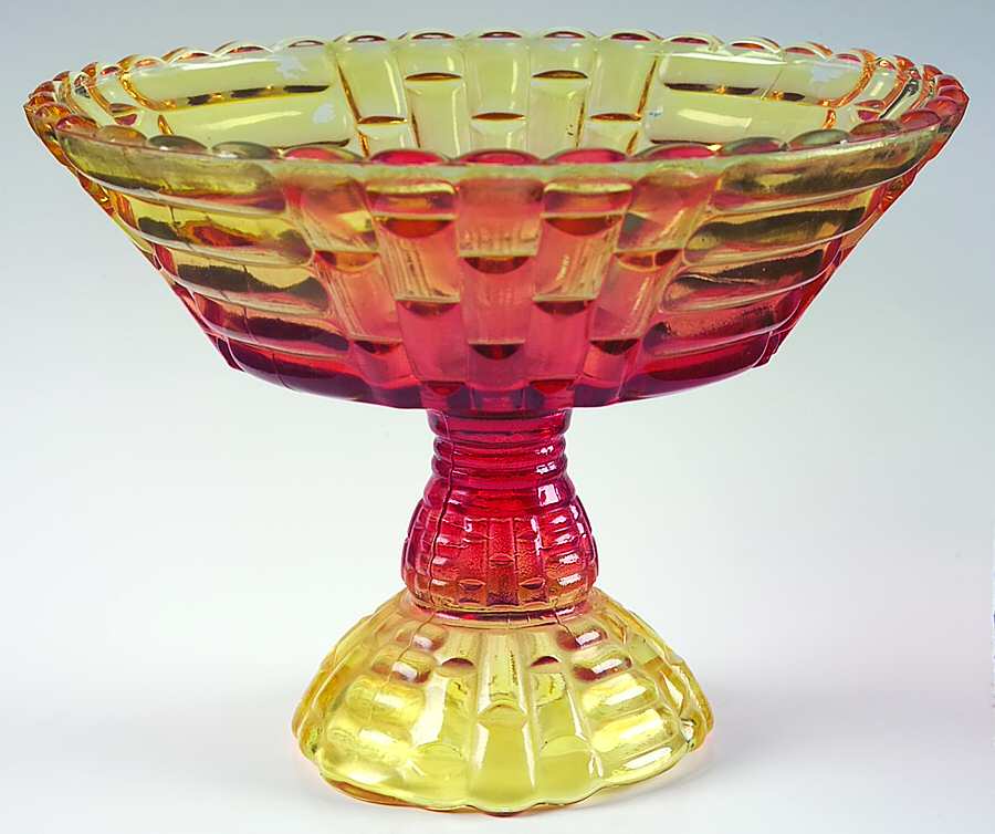 Louisa Amberina Flashed Large Footed Fruit Bowl by Jeannette-1