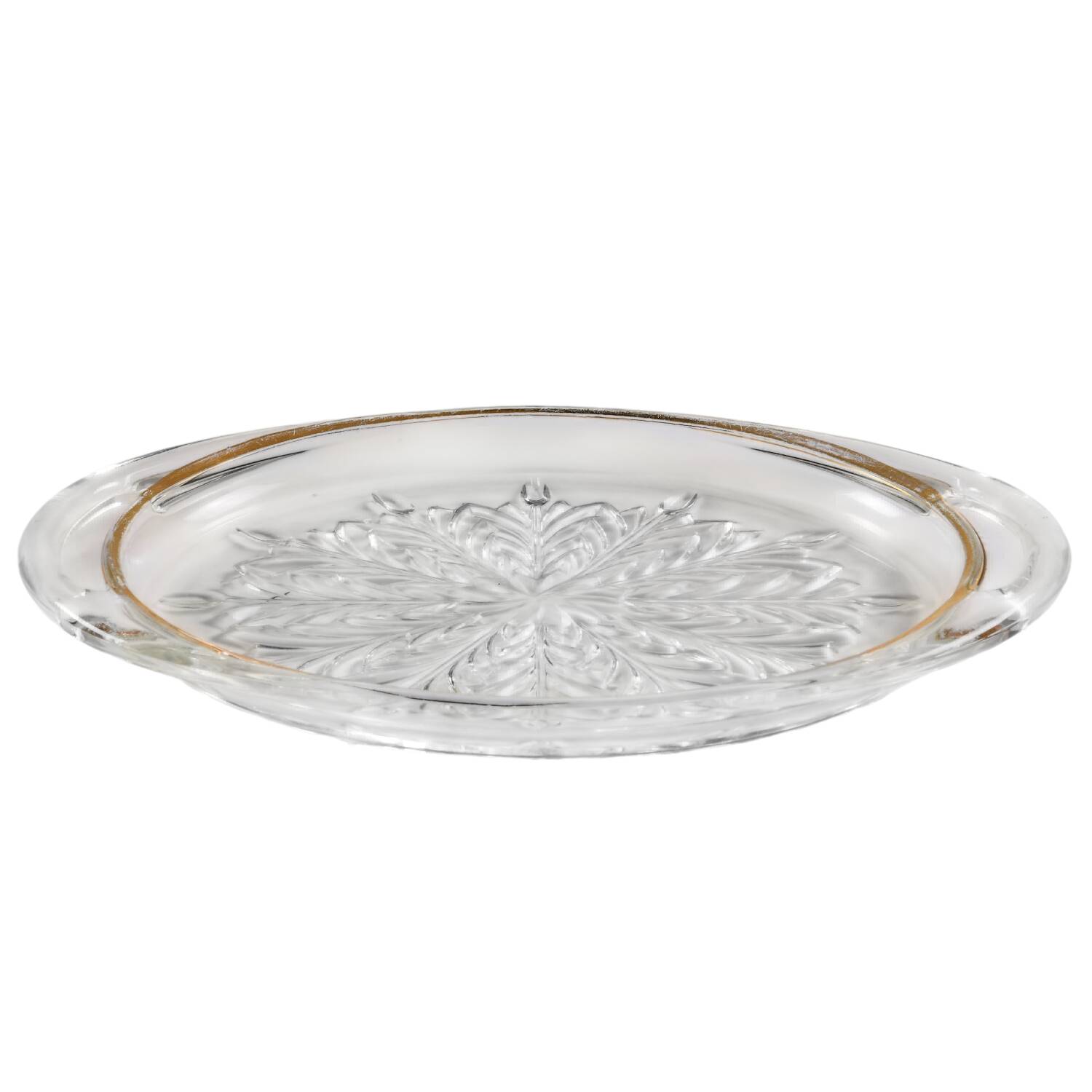 Feather (Gold Trim) 10" Handled Tray by Jeannette-1