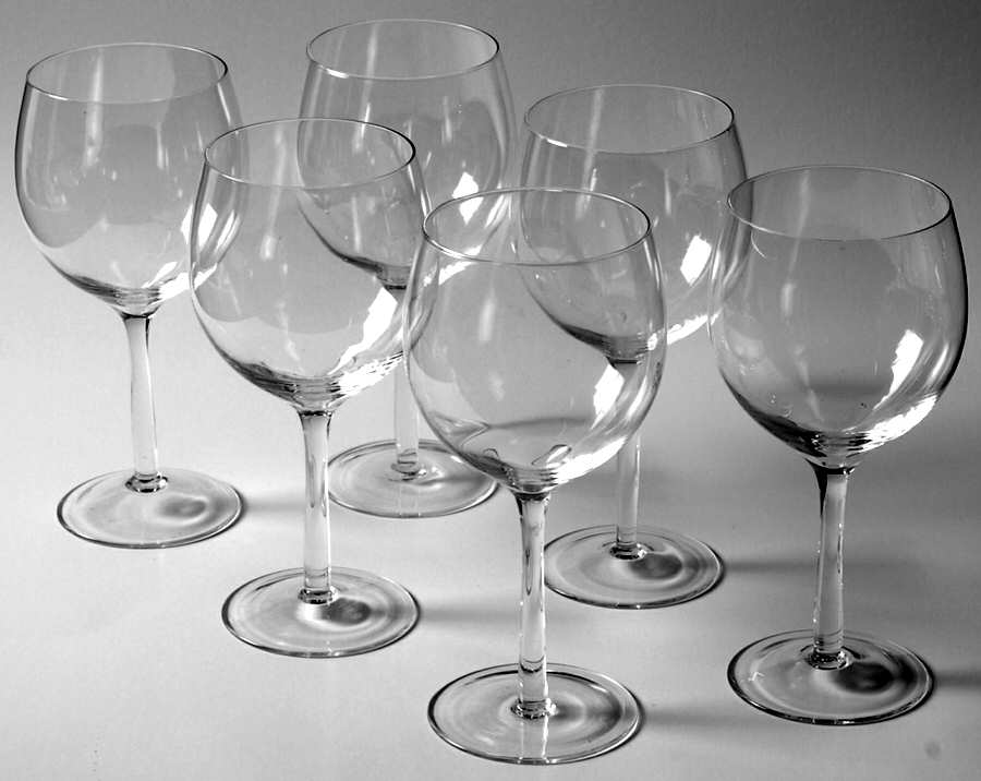 Plain (Non Optic) Burgundy Wine - Set of 6 by Judel-1