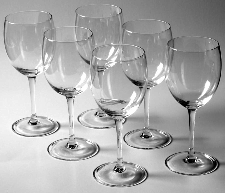 Plain (Non Optic) Burgundy Wine - Set of 6 by Judel-1