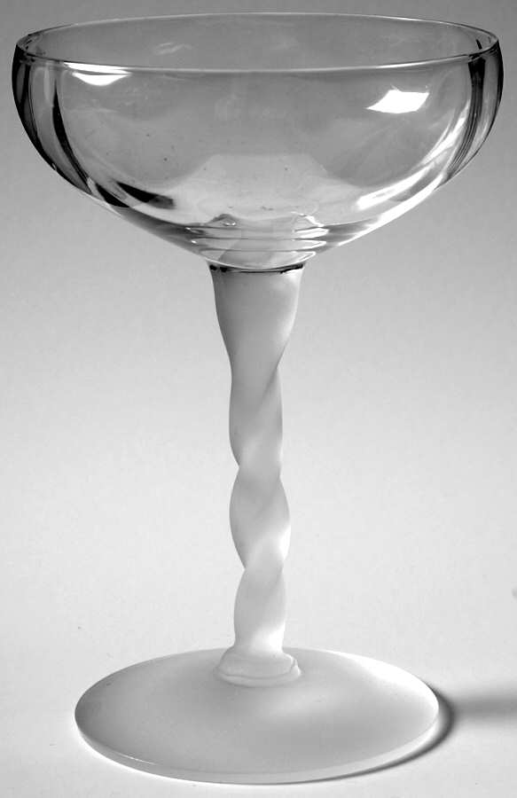 Drapery Optic Frost (Twisted Stem) Footed Cocktail by Judel-1