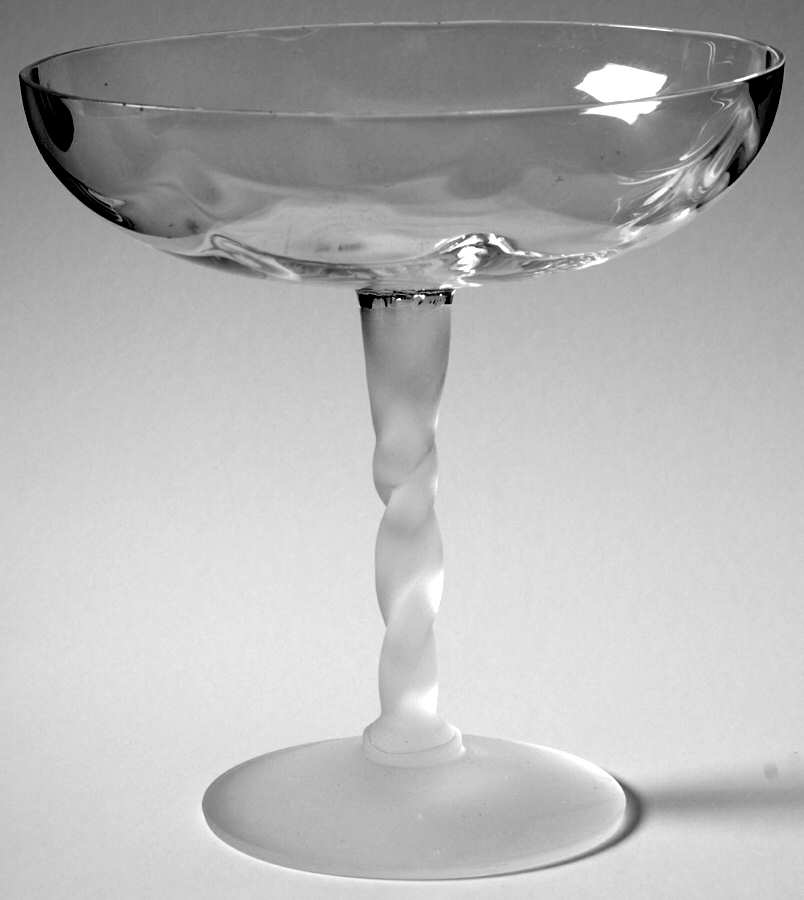 Drapery Optic Frost (Twisted Stem) Champagne/Tall Sherbet by Judel-1