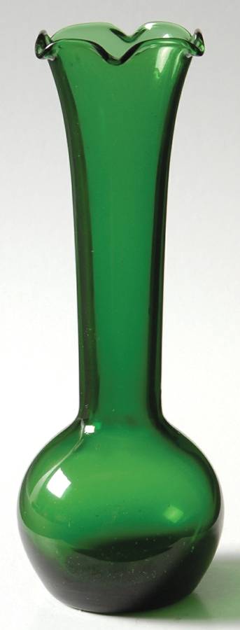 Designer Series Green 6" Crimped Bud Vase by Judel-1