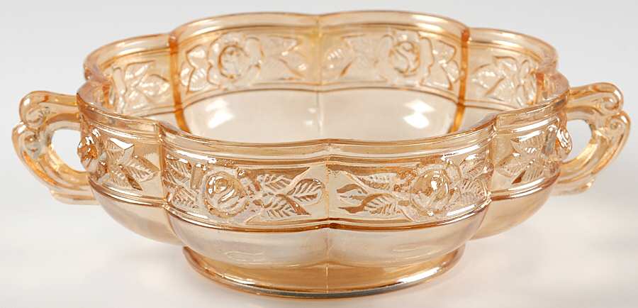 Aztec Marigold (Carnival) 6" Handled Bowl by Jeannette-1