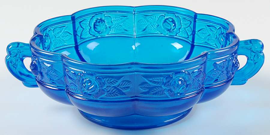 Aztec Blue 6" Handled Bowl by Jeannette-1