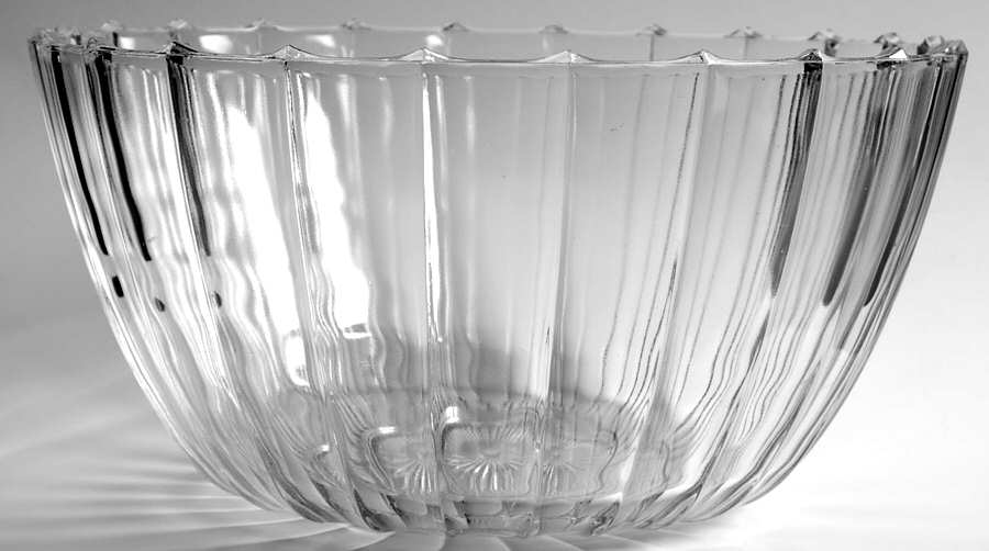 Mayflower clear Punch Bowl by Jeannette-1