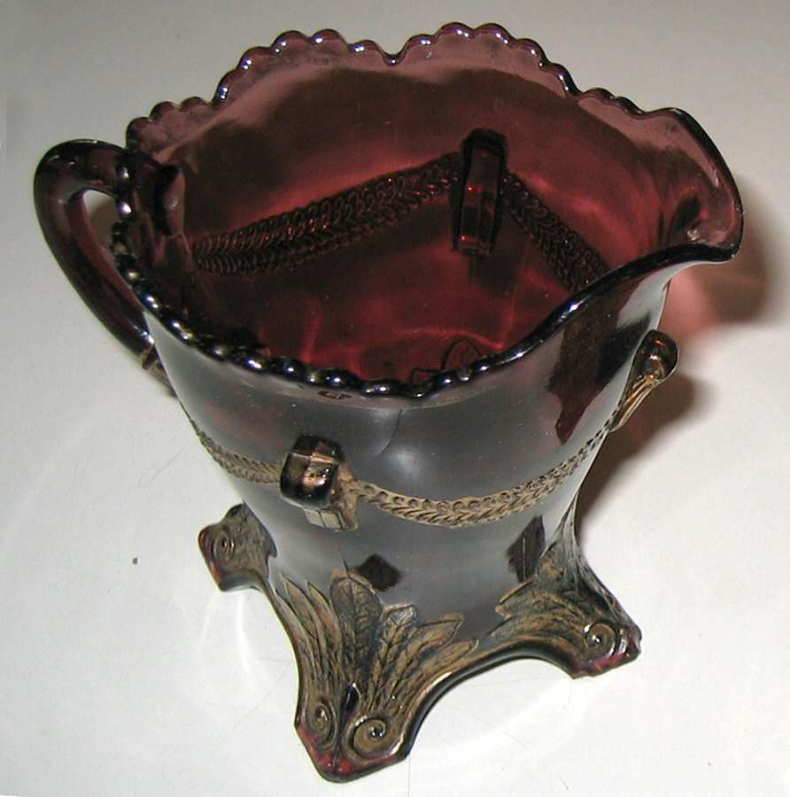 Swag with Brackets Amethyst Creamer by Jefferson Glass-1