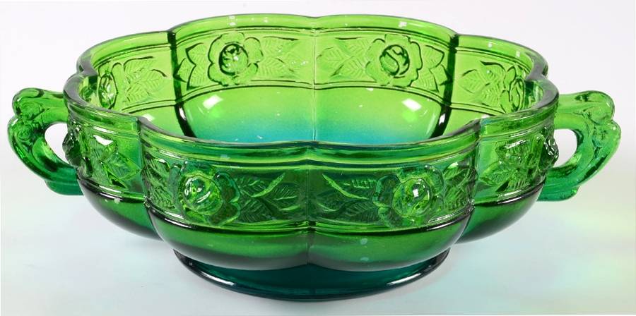 Aztec Blue Green 6" Handled Bowl by Jeannette-1