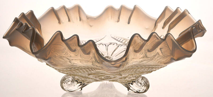 Ruffles & Rings White Opalescent Novelty Bowl by Jefferson Glass-1