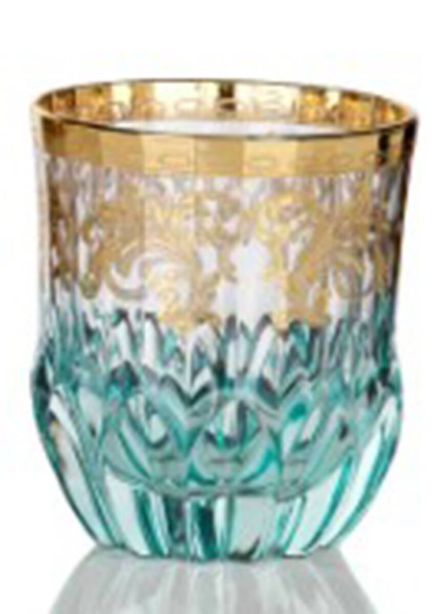 Art Deco-Blue Whiskey Glass by Joseph Sedgh Crystal-1