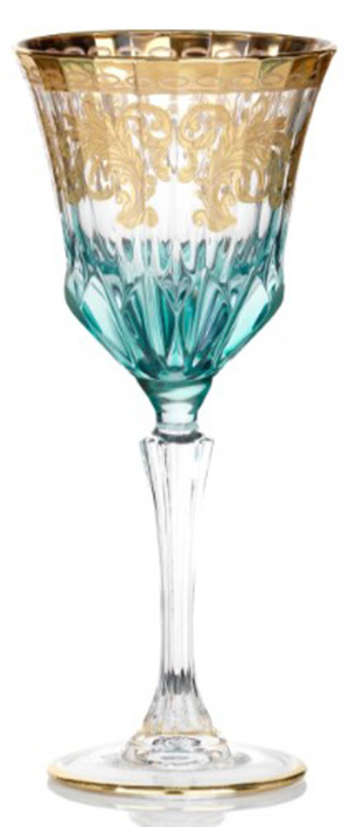 Art Deco-Blue Wine Glass by Joseph Sedgh Crystal-1