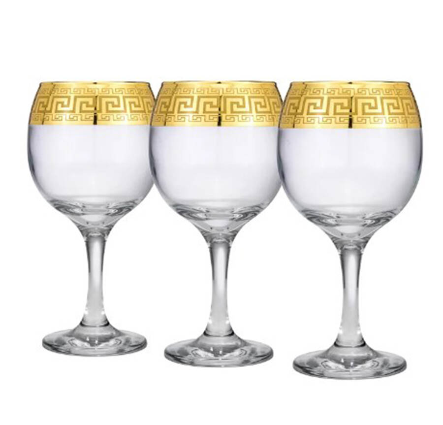 Greek Key Wine Glass by Joseph Sedgh Crystal-1