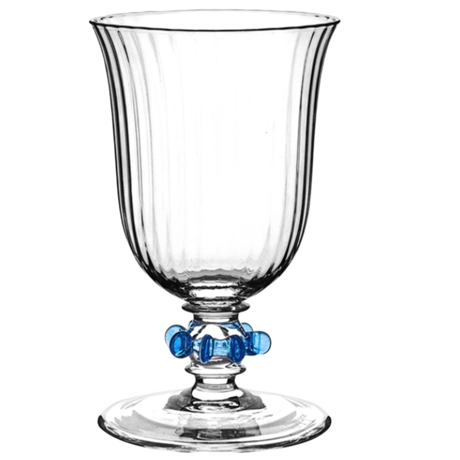 Nell Ruffle-Chambray Water Goblet by Juliska Glassware-1