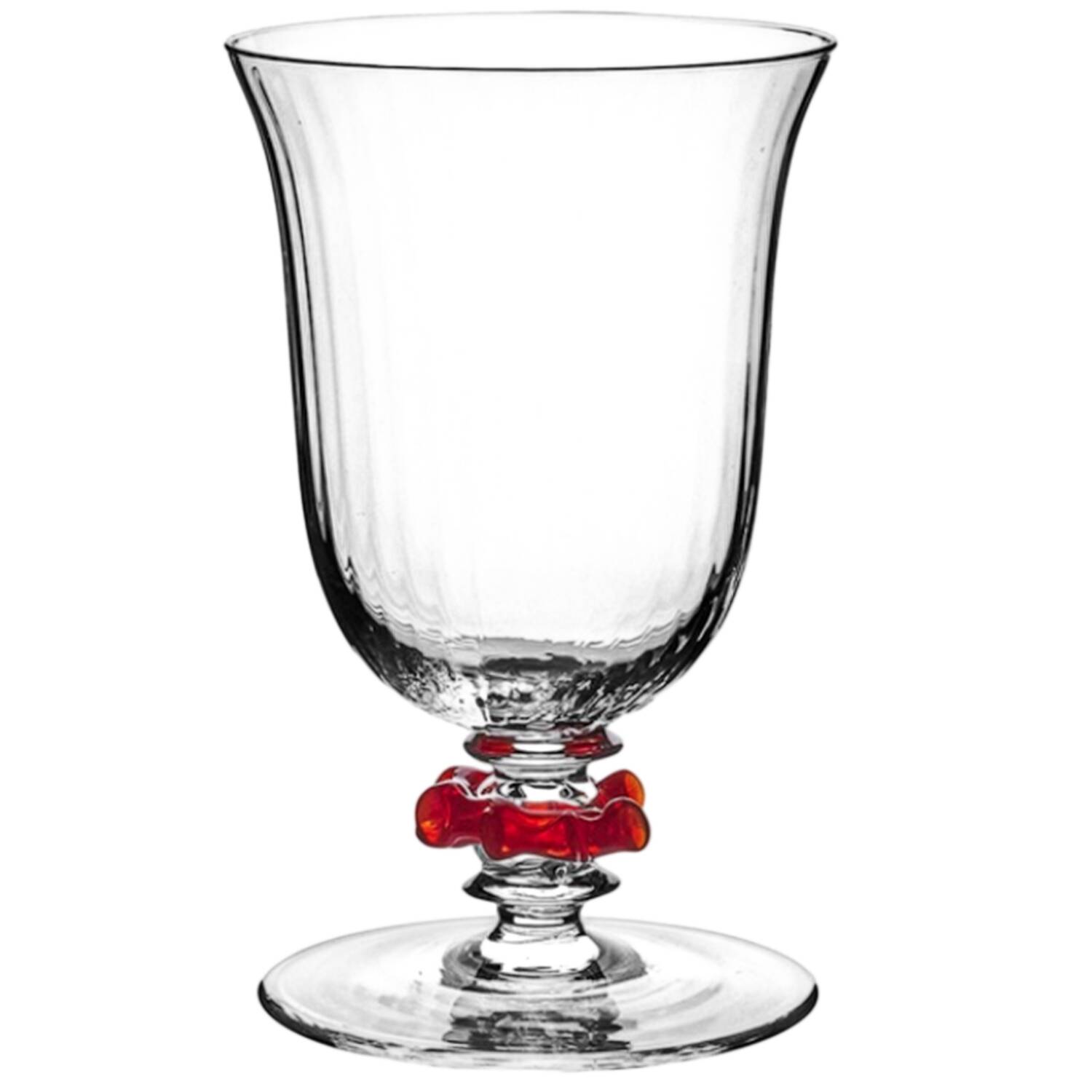 Nell Ruffle-Ruby Water Goblet by Juliska Glassware-1